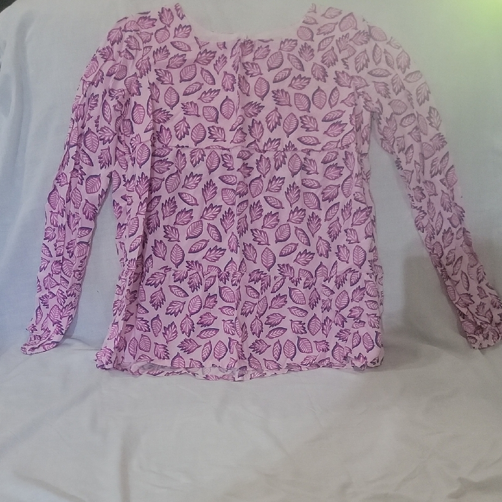 Lands' End Pink Ruched Blouse
